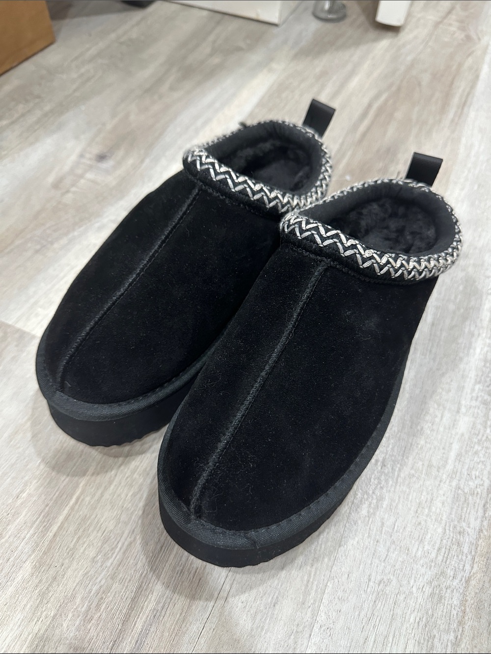 Dream Pairs Black Suede Slip-On Fleece Lined Women’s Slippers